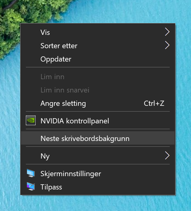 Neste skrivebordsbakgrunn i Windows