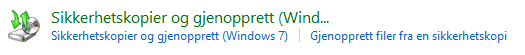 Sikkerhetskopiering og gjenoppretting i Windows 11 Kontrollpanel