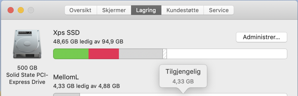 Lagringsoversikt på Mac