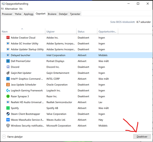 Startup programs that can be disabled in Windows