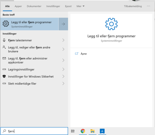 Add or remove programs in Windows