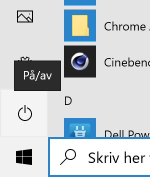 Power button in the Windows Start menu before Shift and Restart