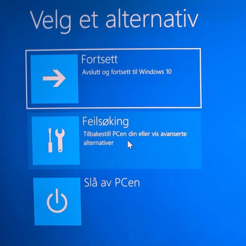 Windows troubleshooting and reset options