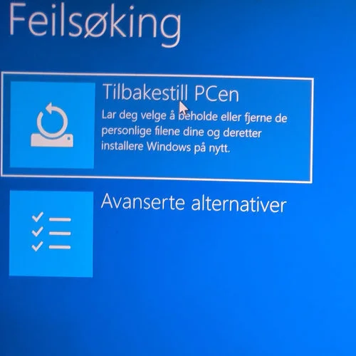 Reset this PC from Windows recovery