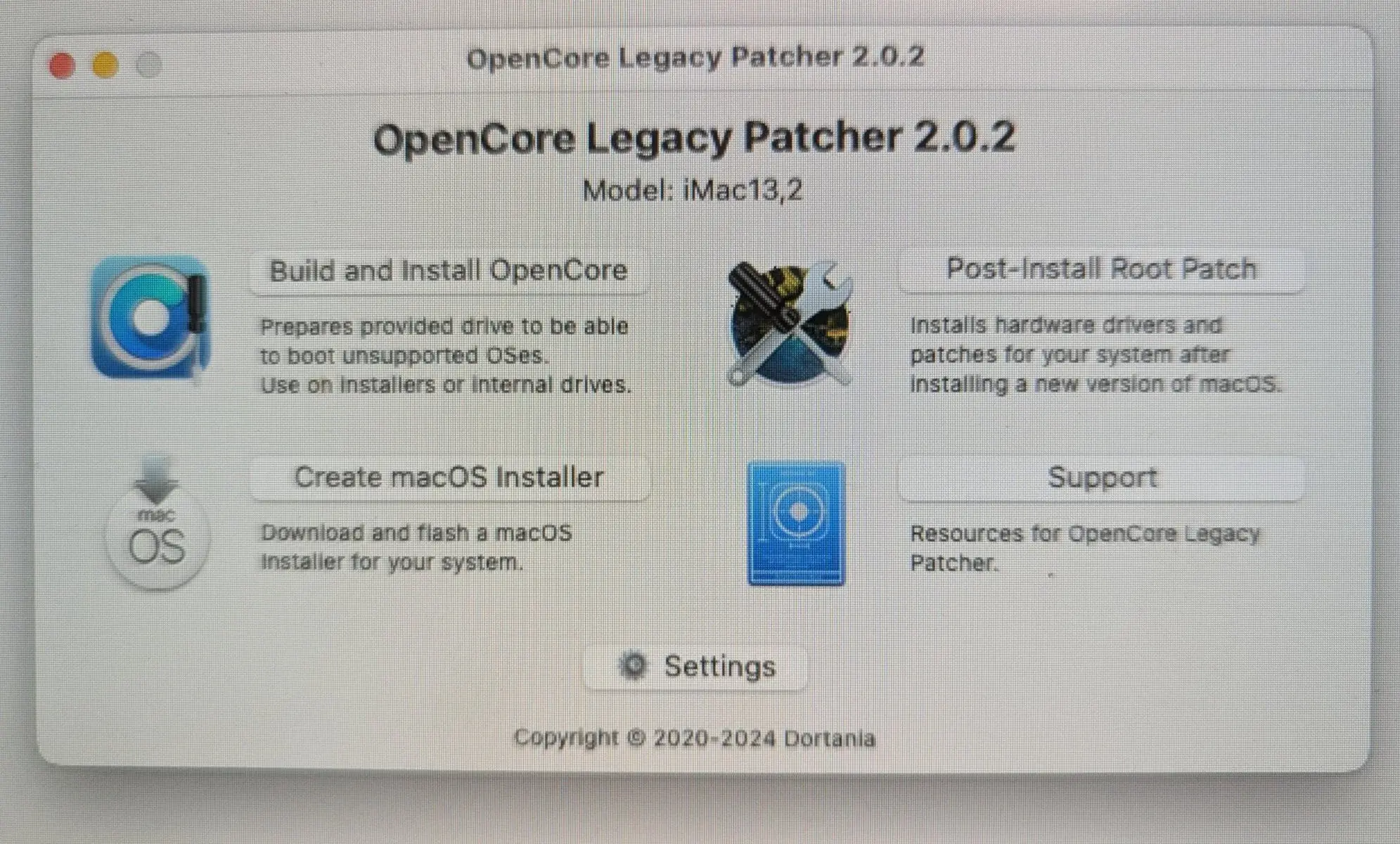 Settings in OpenCore Legacy Patcher