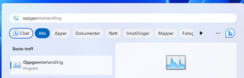 Søk etter Oppgavebehandling i Windows